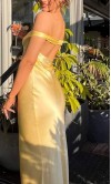 Off Shoulder Satin Floor Length Sheath Prom Dress Formal Party Dress KSP671