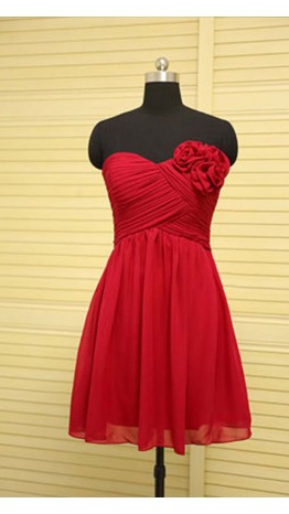 Pretty Sweetheart Short Red Bridesmaid Dresses KSP384