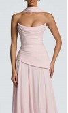 Strapless Long Blush Pink Drop Waist Prom Dress Corset UK KSP679
