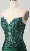 Dark Green Side Draped Bodycon Corset Short Prom Dresses KSP681