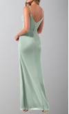 Sage Green Pleated Chiffon Maxi Bridesmaid Dress wit Straps KSP684