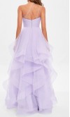 Lilac One Shoulder Keyhole Layered Tulle Prom Dress KSP677