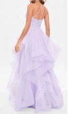 Lilac One Shoulder Keyhole Layered Tulle Prom Dress KSP677