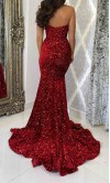 Sequined Red Bustier Mermaid Prom Dress UK Sweetheart KSP689