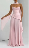 Strapless Long Blush Pink Drop Waist Prom Dress Corset UK KSP679