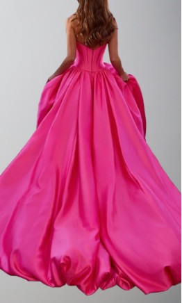 Princess Red Prom Gown Sweetheart Neckline Corset Bodice KSP682