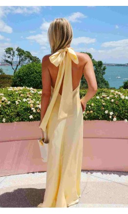 Blush Pink Halter Maxi Bridesmaid Dresses Open Back KSP676