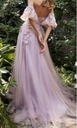 Floral Sweetheart Sheer Corset Tulle Ball Gown with Removable Sleeves KSP697
