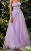Floral Sweetheart Sheer Corset Tulle Ball Gown with Removable Sleeves KSP697