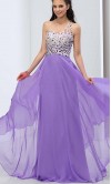 Purple Jeweled Lace One Shoulder Long Prom Dresses UK KSP393