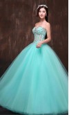 Royal Sweetheart Bodice Long Mint Sweet 16 Dress KSP397