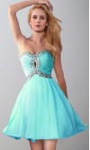 Sequin Keyhole Bust Teal Knee Length Prom Dresses KSP399
