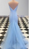 Glitter Blue Tight Evening Prom Dresses with Fishtails KSP498