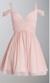 Pink Off the Shoulder Short Tank Prom Dresses KSP404