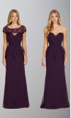 Removable Vest Long Purple Trumpet Bridesmaid Dress KSP405