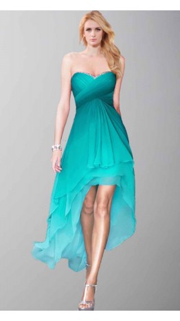 Pretty Sweetheart Ombre High Low Prom Party Dresses KSP412