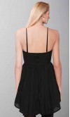 Pearl Embellishment Spaghetti Short Black Prom Dresses KSP418