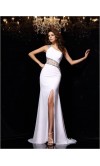 Sparkle One Shoulder Sheath Slit Long Prom Dresses KSP426