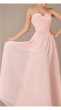 A-line Sweetheart Neck Chiffon Long Prom Gown KSP007