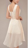 Champagne V-neck Rrregular High Low Short Prom Dresses KSP012