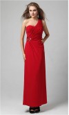 Brilliant Red One Shoulder Plicated Sequined Prom Dress KSP046