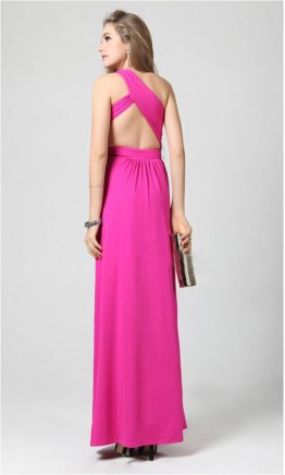 Agreeable Black One Shoulder Split Formal Dresses KSP049