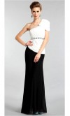 Black And White One Shoulder Straight leg Evening Gowns KSP051
