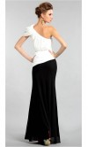 Black And White One Shoulder Straight leg Evening Gowns KSP051