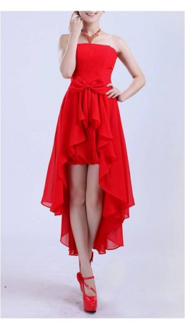 Red Hi-lo Dress For High School Prom KSP066