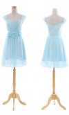 Baby Blue Goddess Off The Shoulder Sleeves Prom Dress KSP075