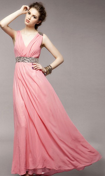 A Deep V-Neck Free Style Long Prom Dresses KSP100