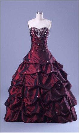 Vintage Layered design strapless long Prom dress KSP105