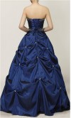 Deep Blue Strapless Drapped Gothic Prom Gowns KSP117