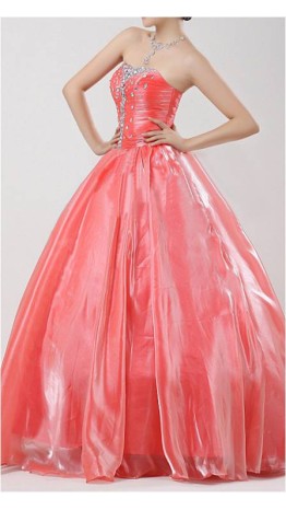 Graceful Strapless Princess Style Prom Dresses KSP118