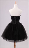 Little Black Tulle Strapless Party Dress Lace Up Back KSP121