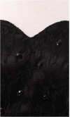 Little Black Tulle Strapless Party Dress Lace Up Back KSP121