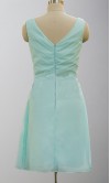 Pretty Mint V-neck Ruffled Short Bridesmaid Dresses KSP138