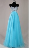 Luxury Sweetheart Strapless Long Organza Prom Dresses KSP162