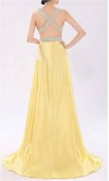 Deep V-Neck Long Satin Prom Dresses/Evening Dress KSP163