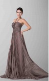 Chocolate Halter Twist Bust Long Bridesmaid Dresses KSP176