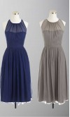 Peacock Sleek Illusion Neckline Bridesmaid Dresses KSP178