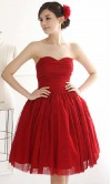 Cute Red Sweetheart Short Tulle Graduation Dresses KSP237