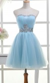 Charming Rhinestone Strapless Short Beige Party Dress KSP240