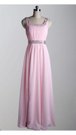 Pink Scoop Neck Long Formal Prom Dresses UK KSP252