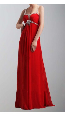 Red Cloak Slim Spaghetti Long Prom Dresses KSP253