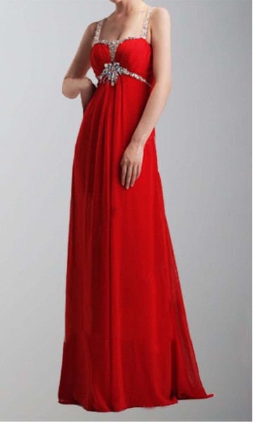 Red Cloak Slim Spaghetti Long Prom Dresses KSP253