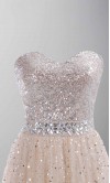 Champagne Sequin Sweetheart Long Prom Gowns