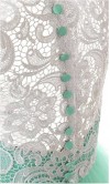 Retro Lace Covered Long Teal Princess Prom Gown KSP272