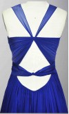 Blue Cross Strap Cut Out Back Long Prom Dress