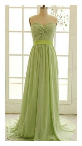 Pleated Twist Sash Long Prom Dress KSP279